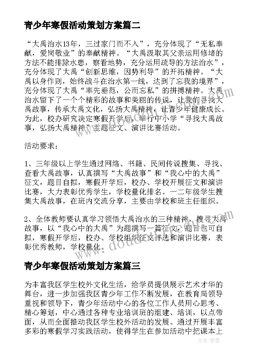 2023年青少年寒假活动策划方案(通用5篇)