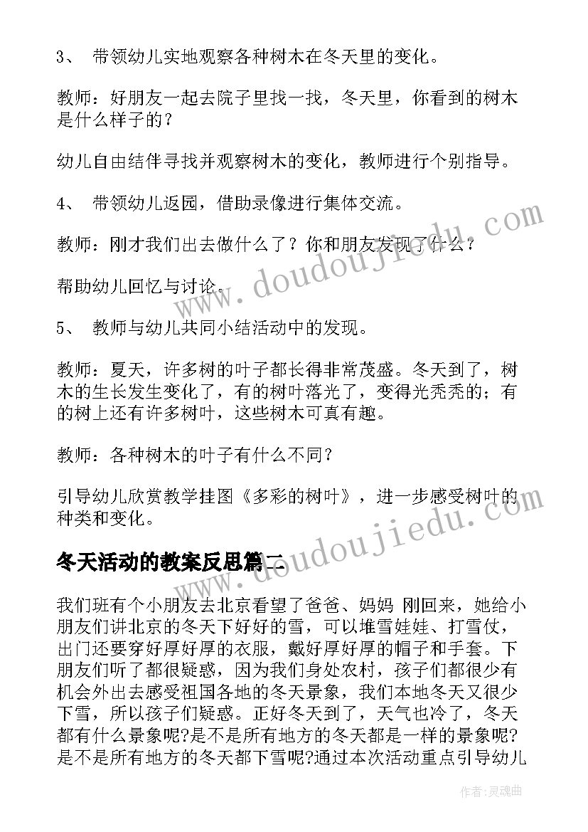 2023年冬天活动的教案反思(精选5篇)