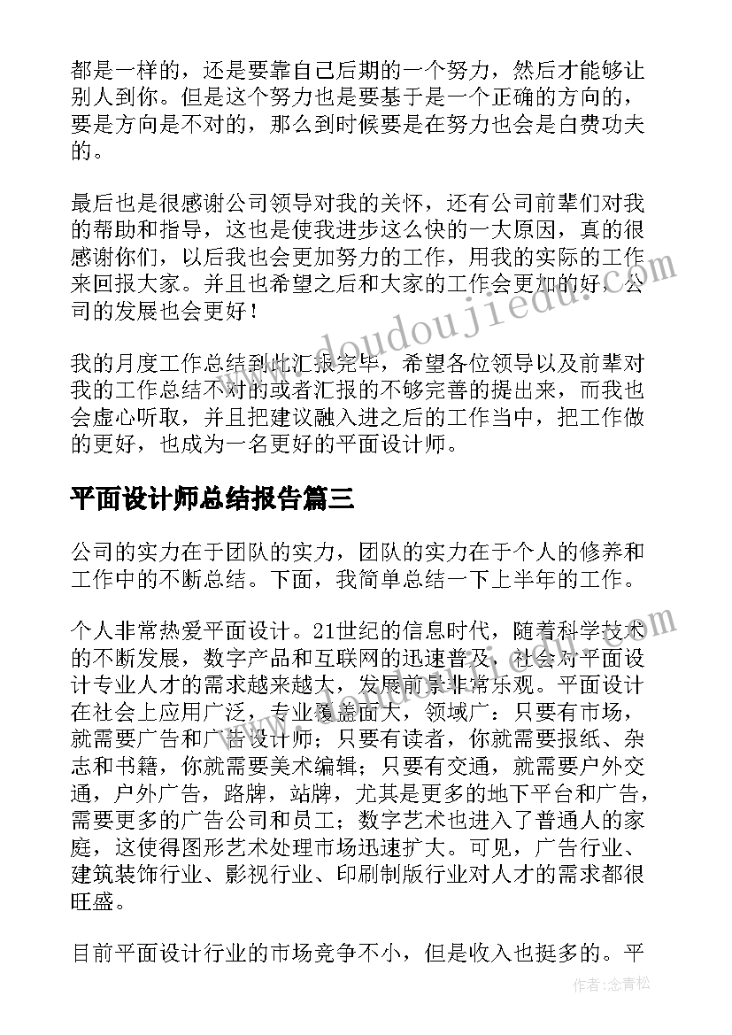 2023年平面设计师总结报告(模板6篇)