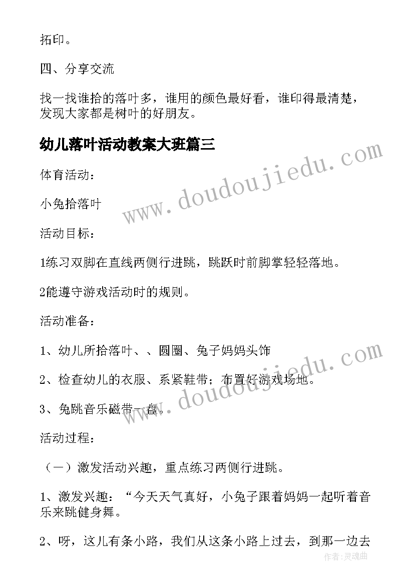 2023年幼儿落叶活动教案大班 拾落叶的幼儿园活动教案(实用5篇)