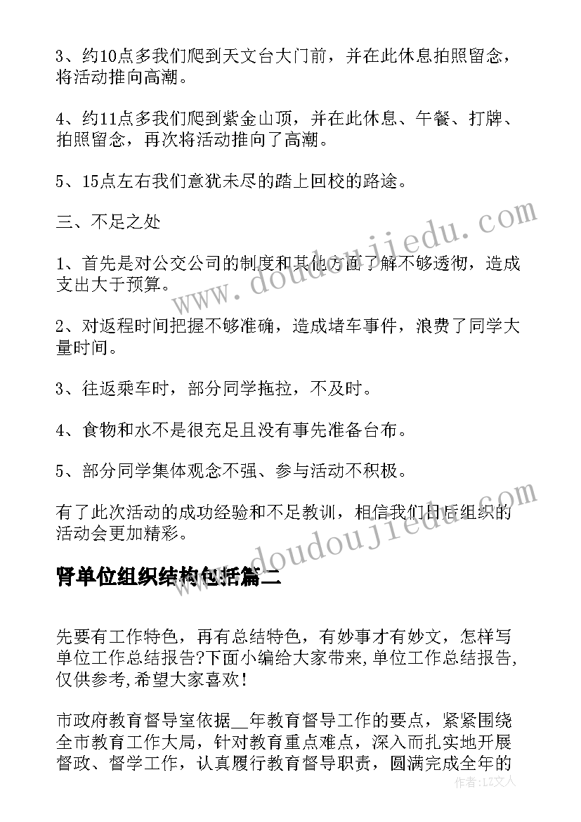 肾单位组织结构包括 单位组织元旦活动方案(实用9篇)