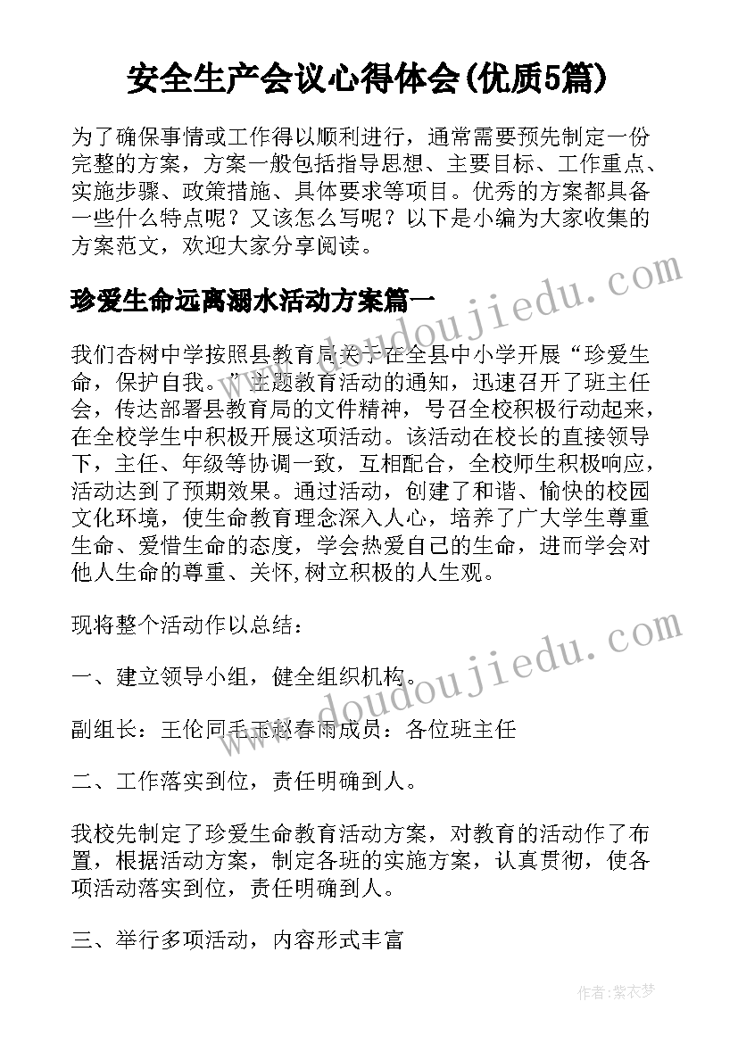 安全生产会议心得体会(优质5篇)