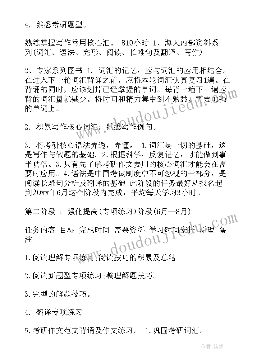 计划表英语单词 英语学习计划表(优秀10篇)