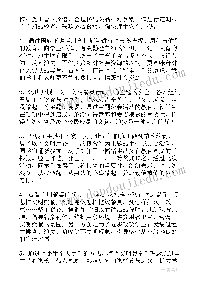 2023年文明餐桌进机关活动总结 文明餐桌活动总结(通用6篇)