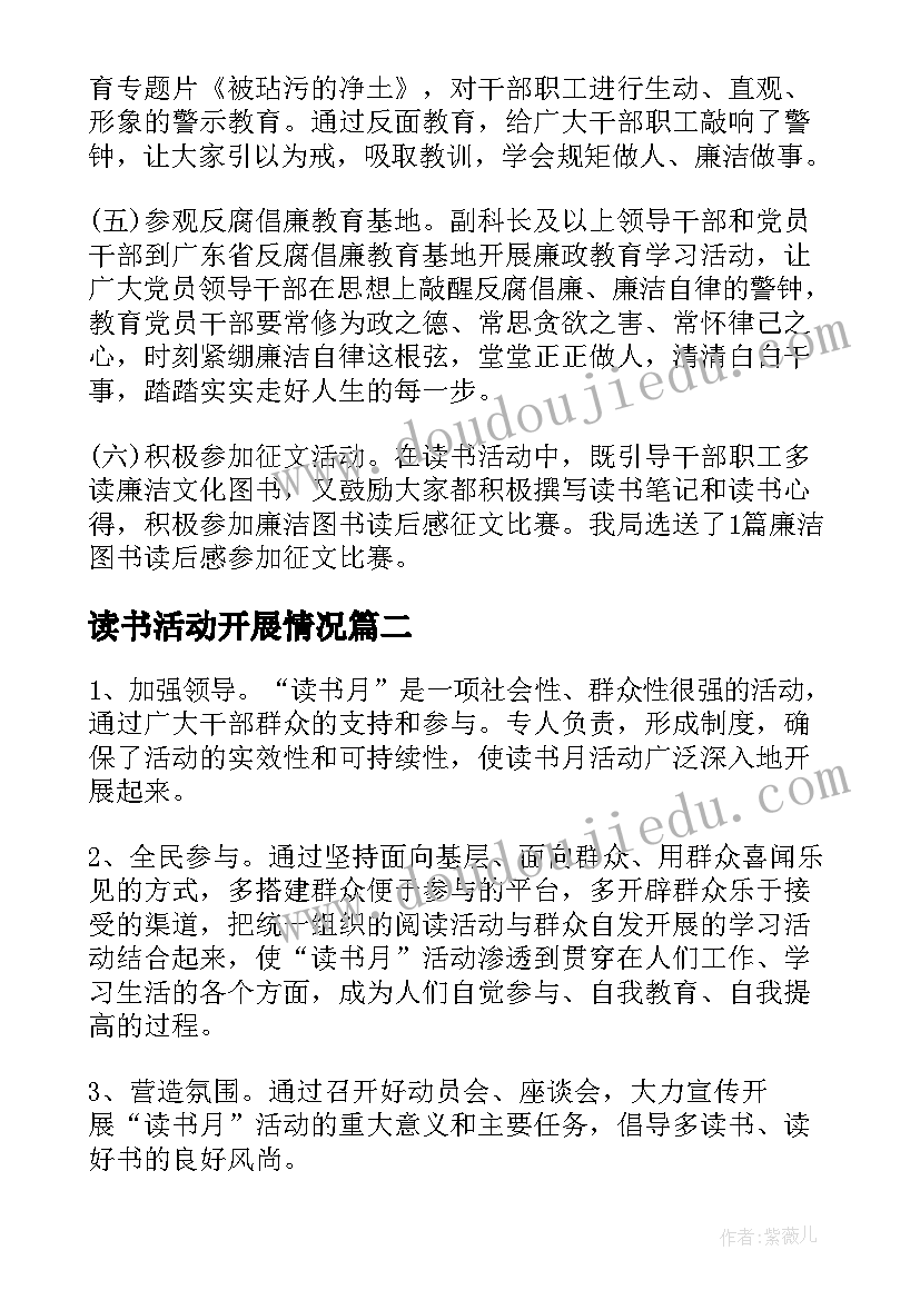 最新读书活动开展情况 读书月活动开展情况总结(通用5篇)