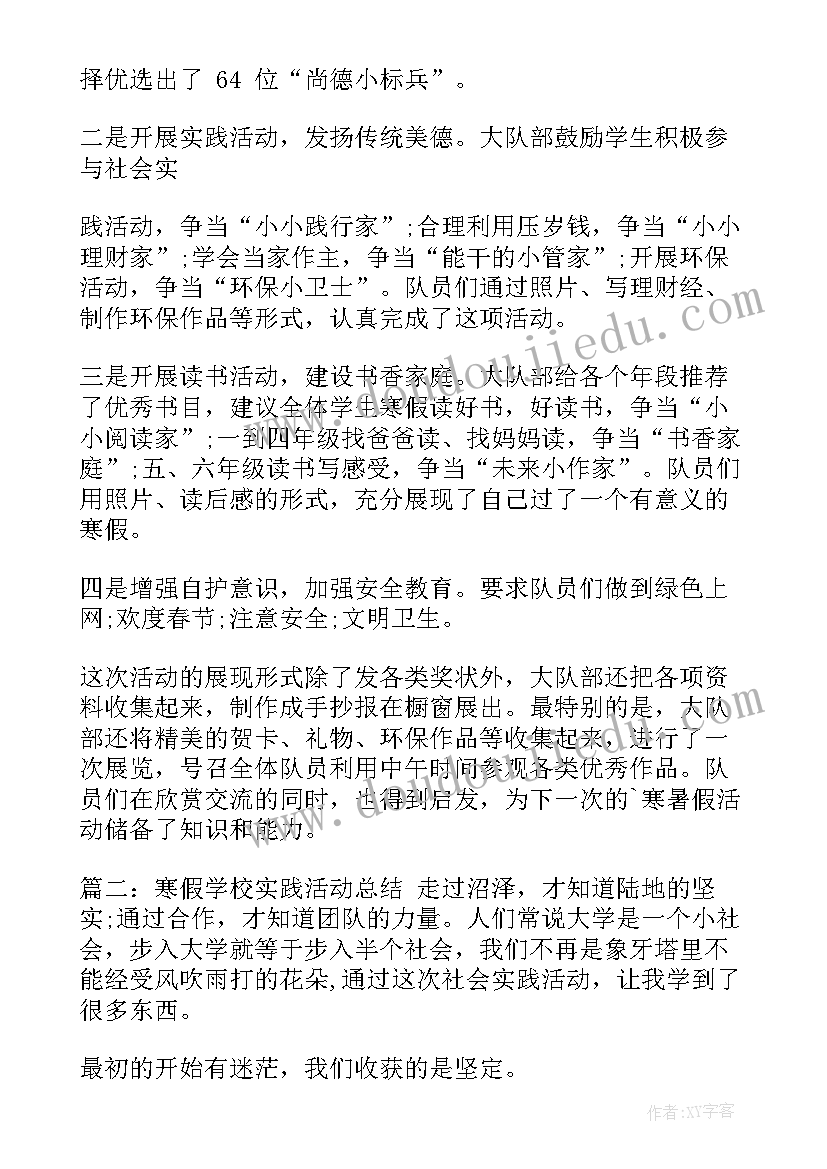 2023年团支部寒假实践总结(大全6篇)