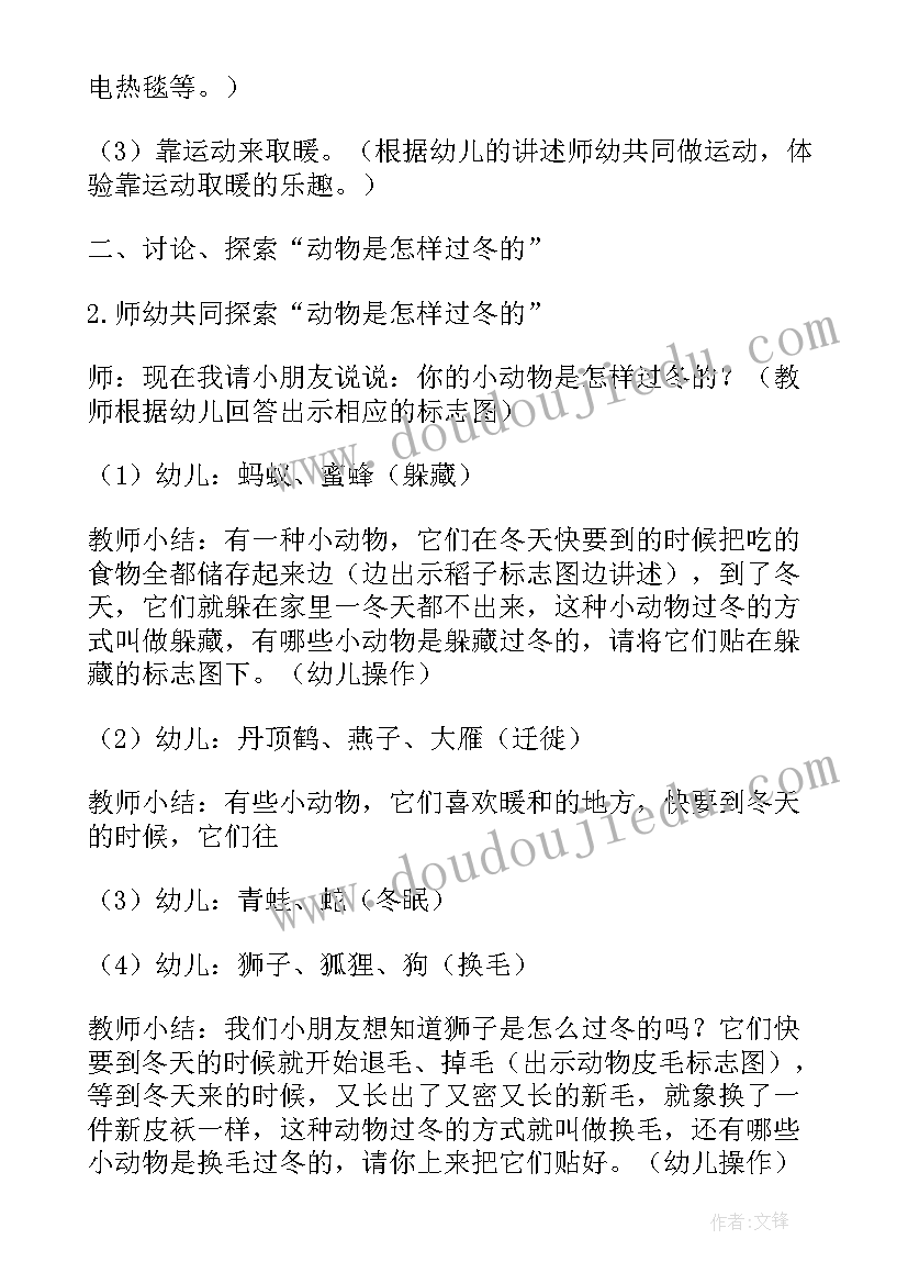 最新大班科学活动动物过冬说课稿 大班科学活动动物怎样过冬(实用5篇)