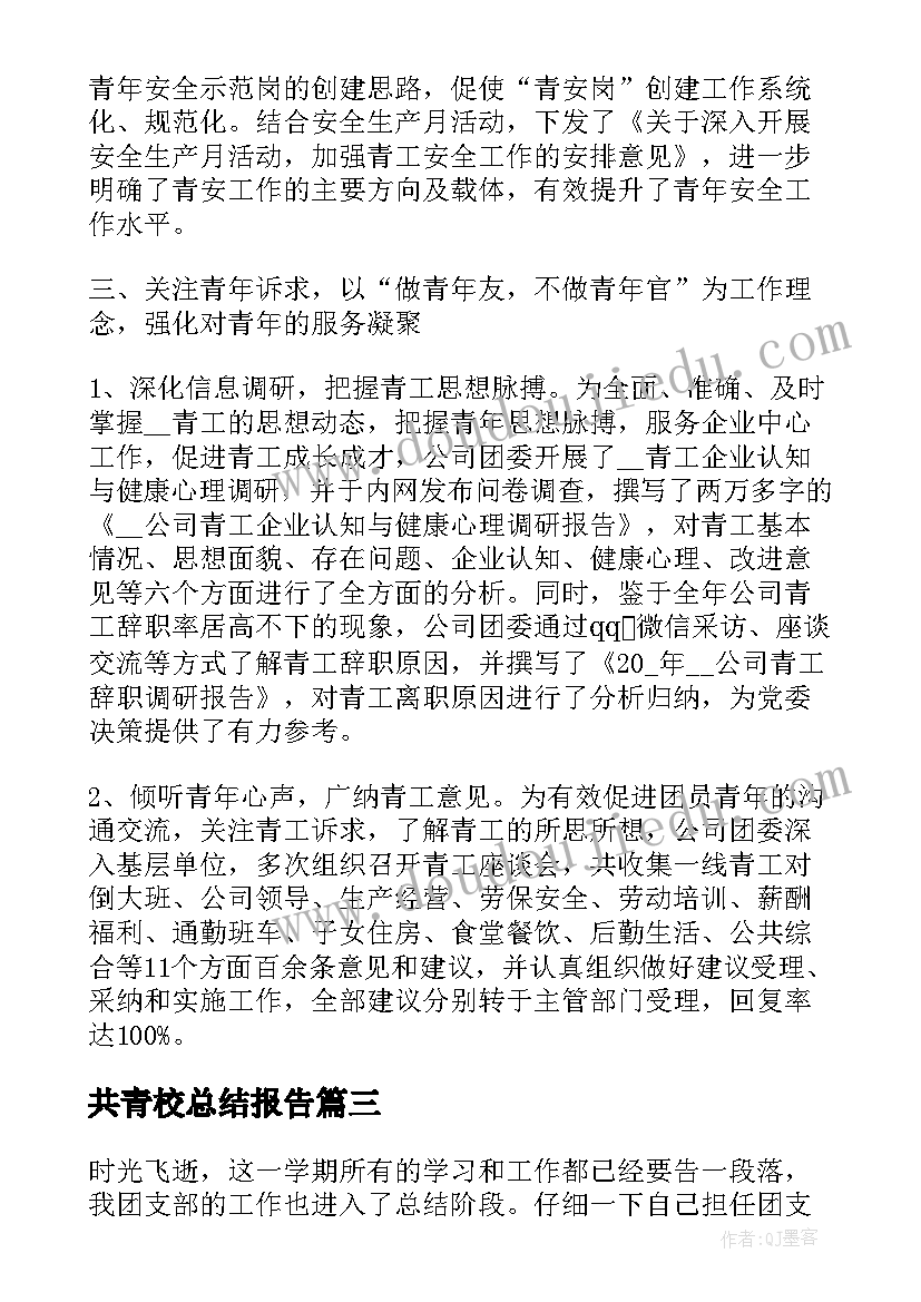 最新共青校总结报告(优质5篇)