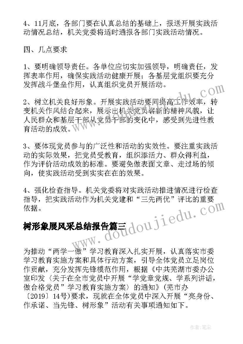 最新树形象展风采总结报告(模板5篇)