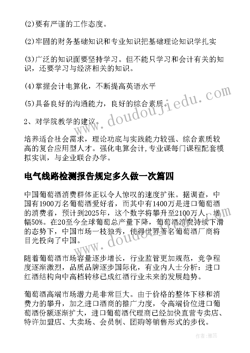 最新电气线路检测报告规定多久做一次 上海女性就业调查报告(大全5篇)