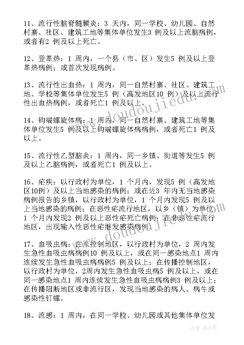 传染病疫情及相关突发公共卫生事件的报告制度日报告(汇总5篇)