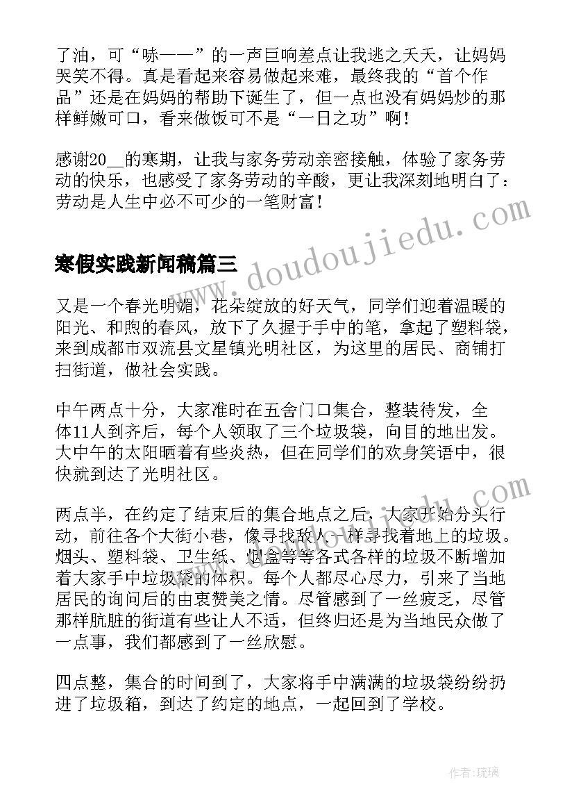 2023年寒假实践新闻稿 小学生寒假社会实践活动总结(大全5篇)