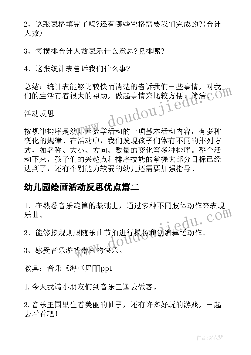 最新幼儿园绘画活动反思优点 幼儿园大班游戏活动教案及反思(优秀5篇)