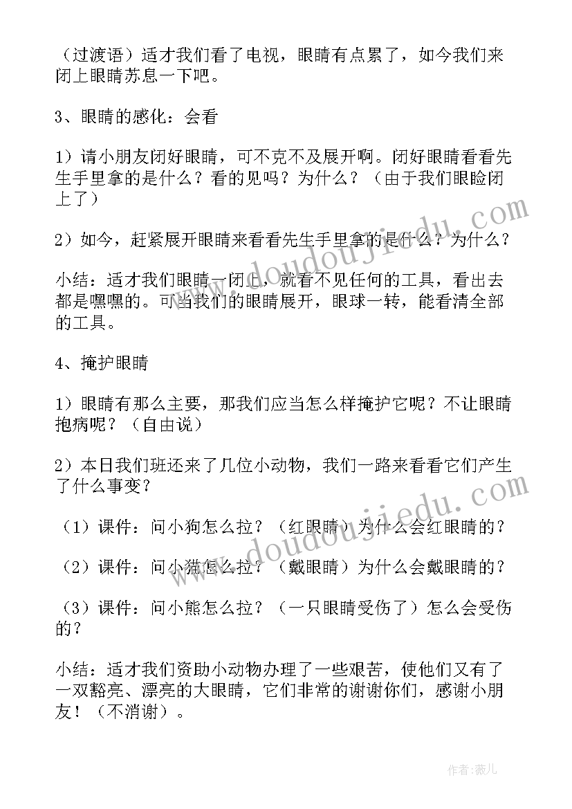 眼睛活动教案二级(汇总7篇)