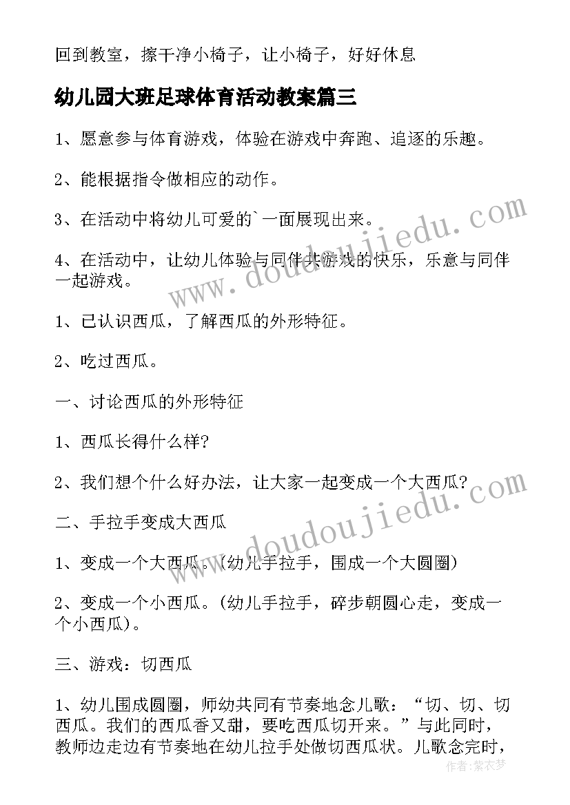 2023年幼儿园大班足球体育活动教案(大全6篇)