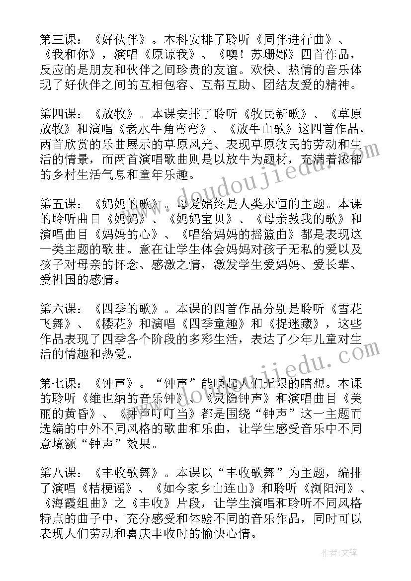 三年级下学期音乐教学计划(优秀8篇)