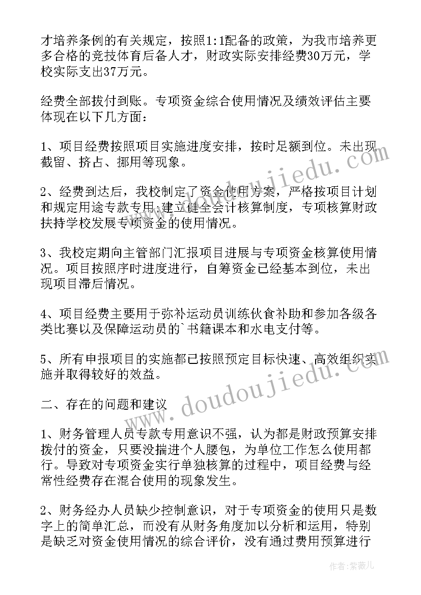 最新专项资金自查整改报告(大全5篇)