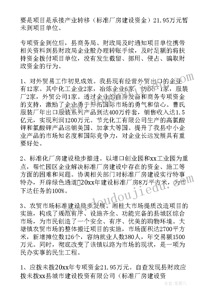 最新专项资金自查整改报告(大全5篇)