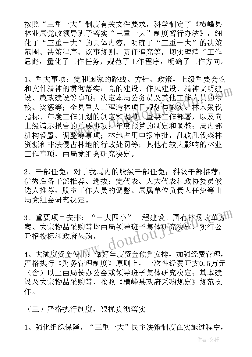 最新三重一大报告表 三重一大自查报告(实用7篇)