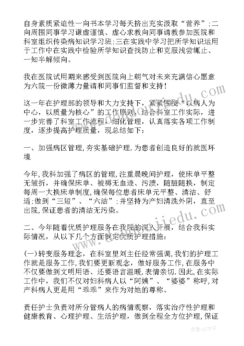 2023年护士试用期工作总结个人总结(精选7篇)