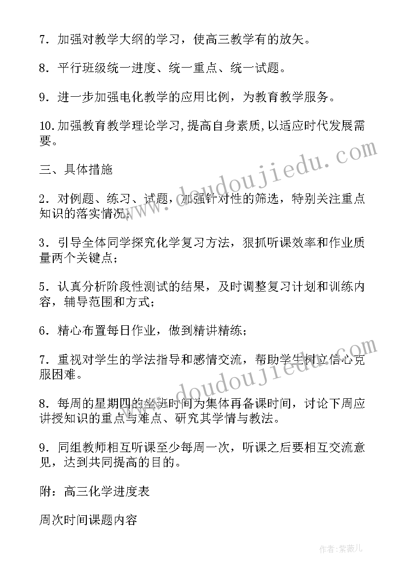 高二化学第二学期备课组工作计划(实用5篇)