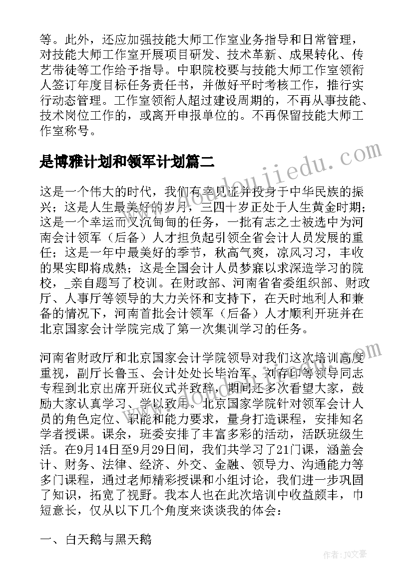 是博雅计划和领军计划 领军人才个人工作计划(实用5篇)