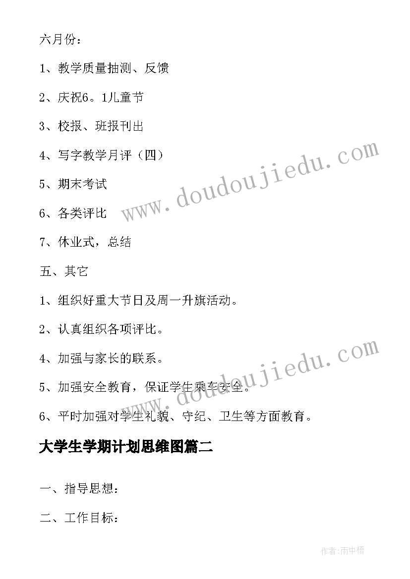 大学生学期计划思维图(实用5篇)