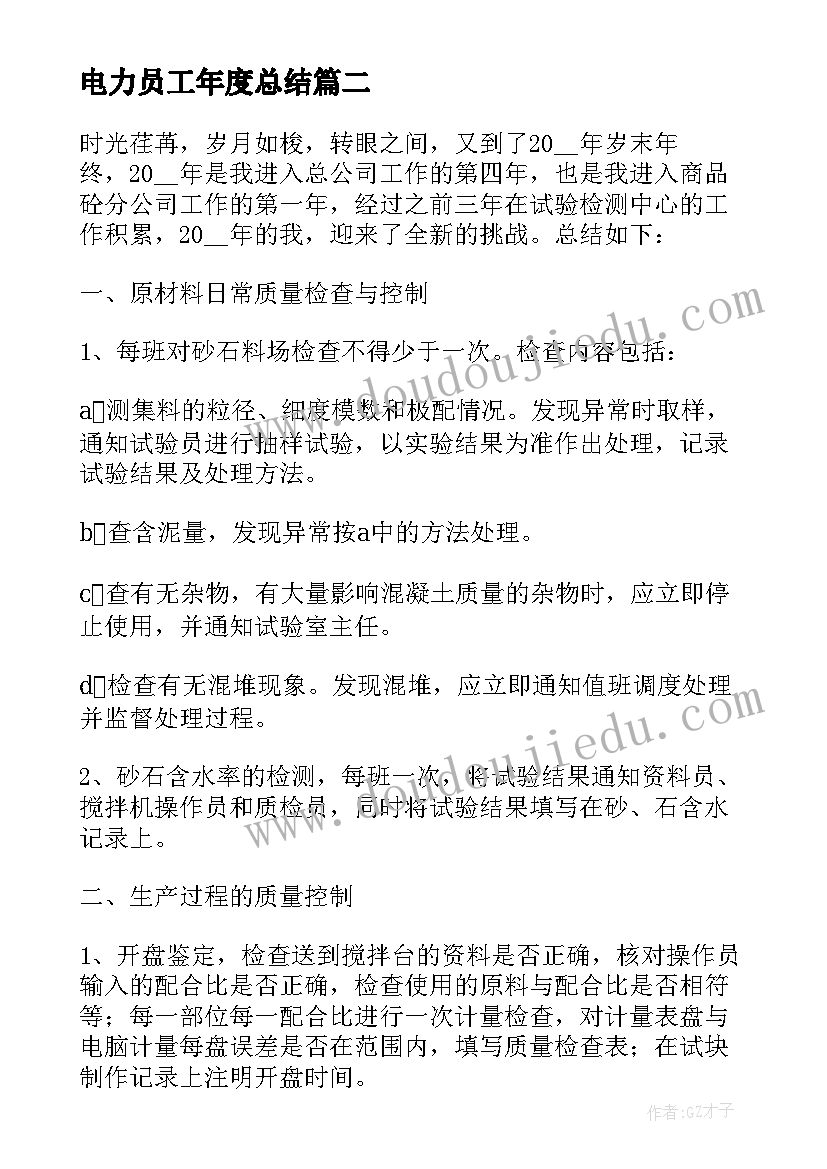 最新电力员工年度总结(模板5篇)