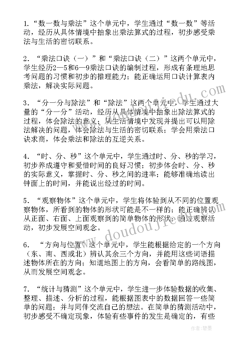 2023年二年级数学下教学计划苏教版(实用7篇)