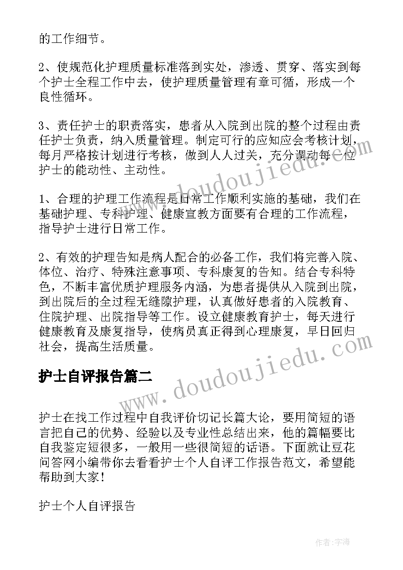 2023年护士自评报告(模板5篇)