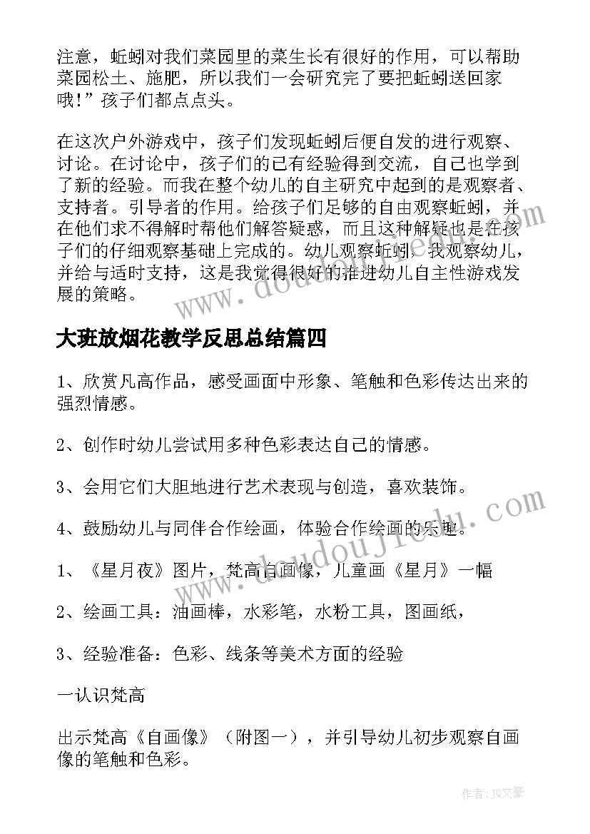 最新大班放烟花教学反思总结 大班教学反思(汇总6篇)