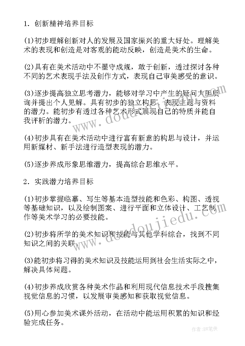 最新农村初中学校教育教学计划内容 农村初中美术教学计划(精选5篇)