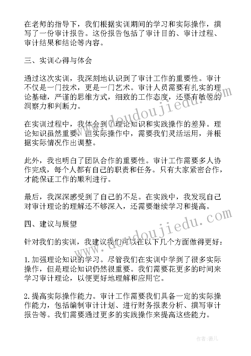 最新审计实训的实验总结(优秀5篇)