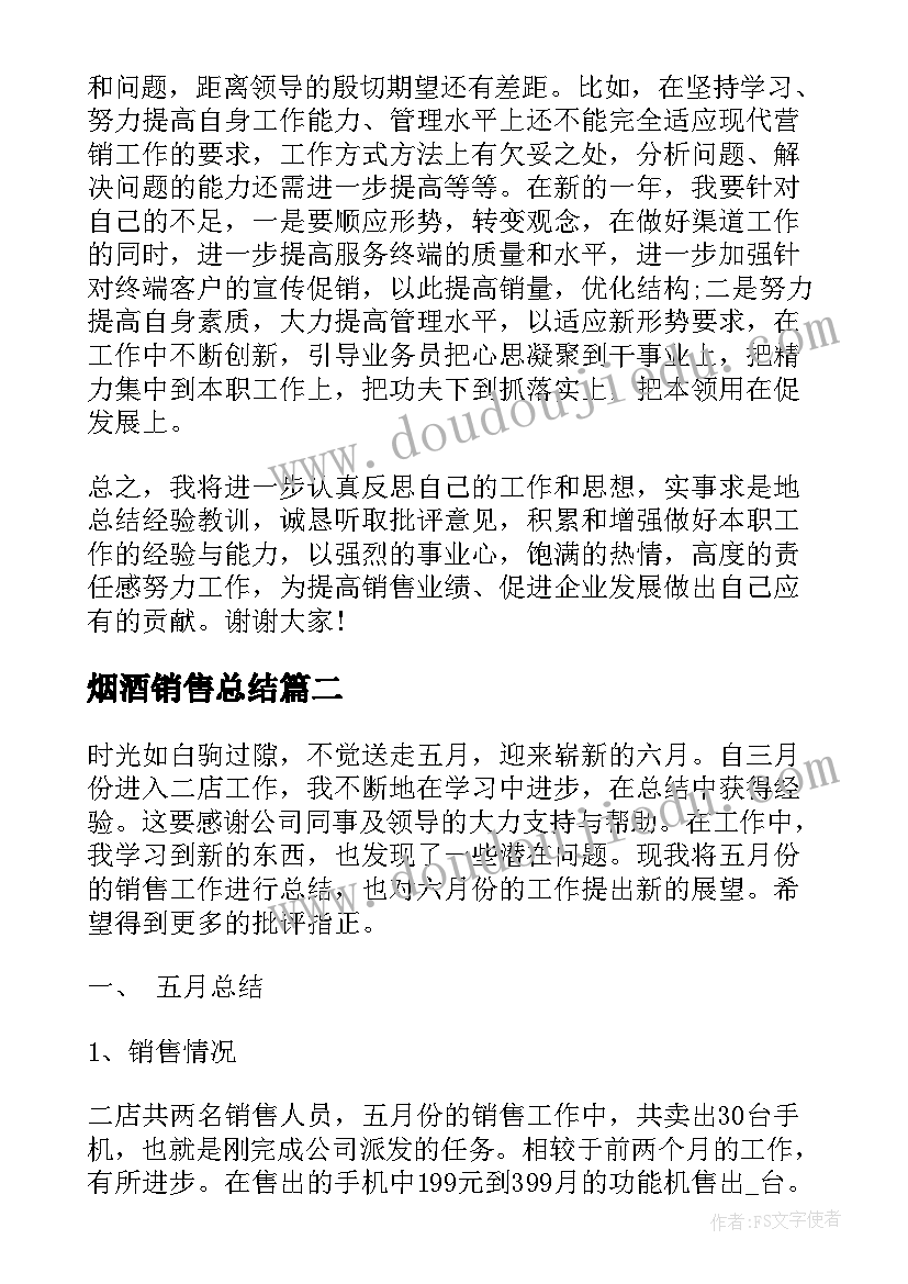 烟酒销售总结 年终总结销售(通用7篇)