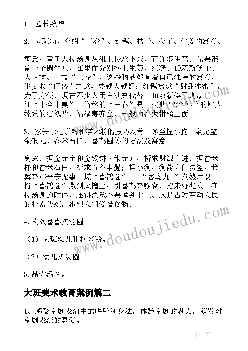 最新大班美术教育案例 大班活动方案(优质9篇)