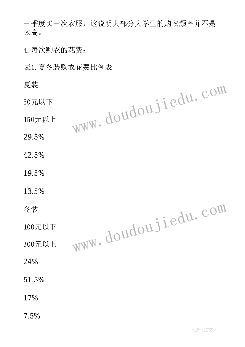 大学生服装消费调查报告(优质10篇)