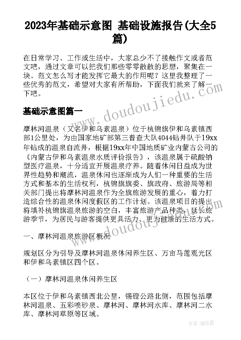 2023年基础示意图 基础设施报告(大全5篇)