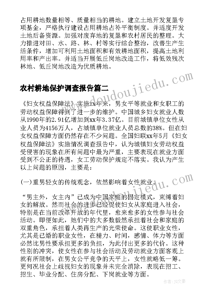 2023年农村耕地保护调查报告(优秀5篇)