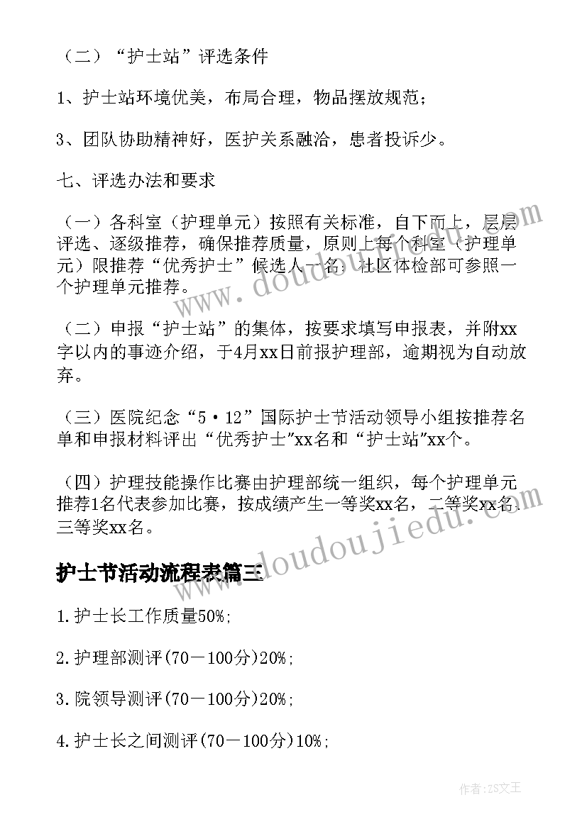 护士节活动流程表 护士节活动的流程策划方案(模板5篇)