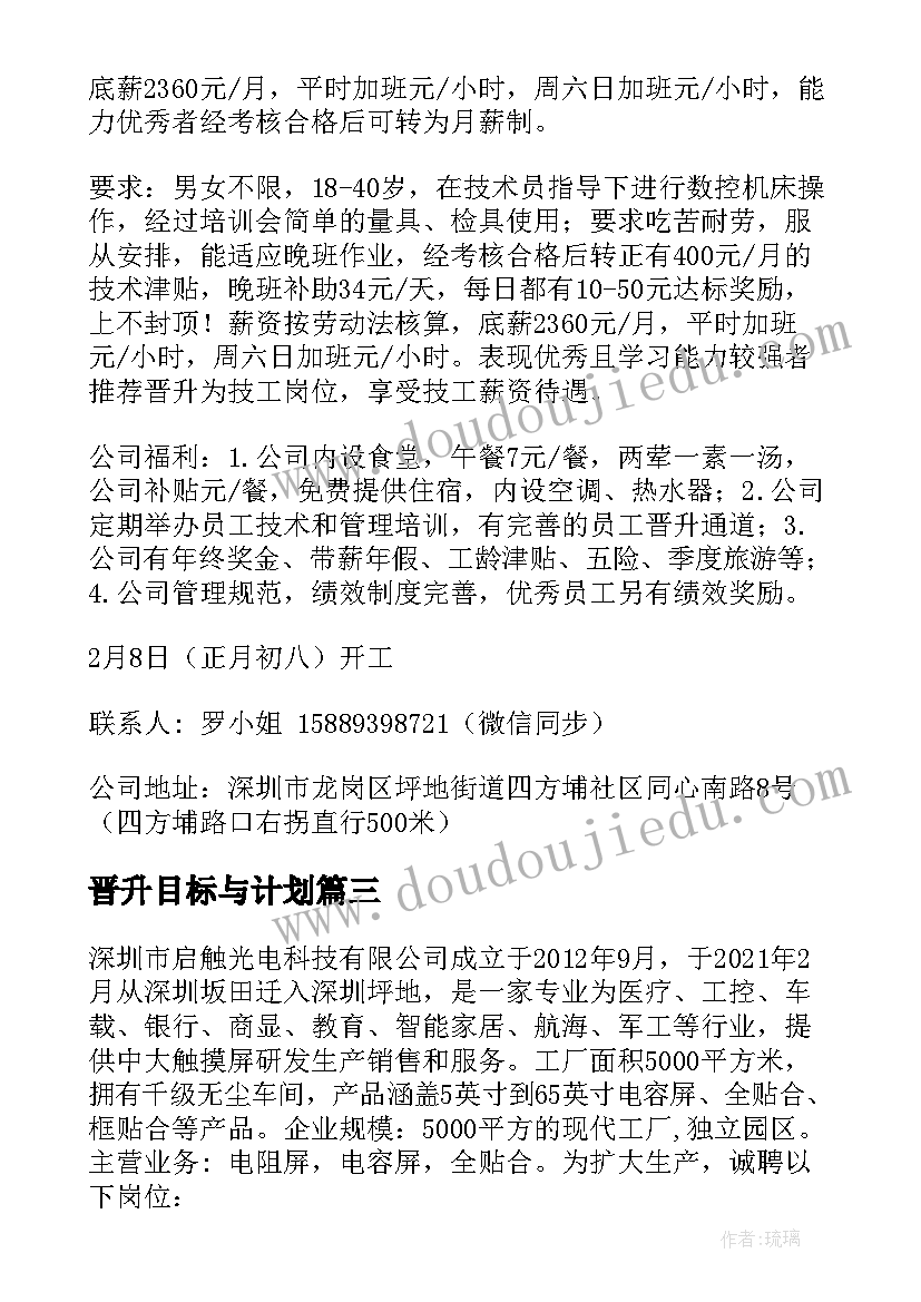 2023年晋升目标与计划 sqe晋升工作计划及目标优选(优秀5篇)