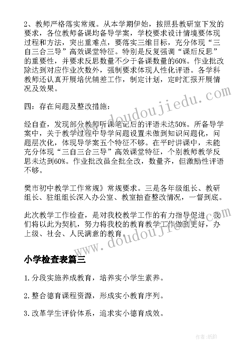 2023年小学检查表 中小学实验室安全检查自查报告(模板5篇)