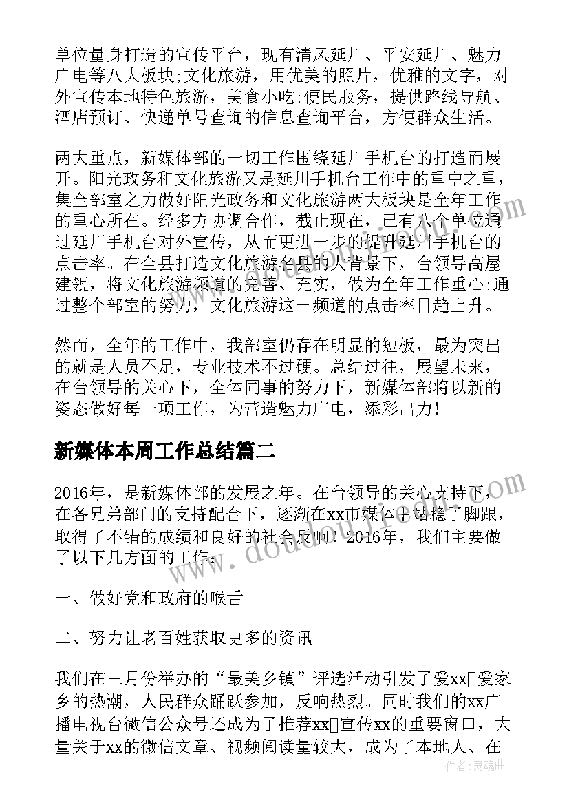 新媒体本周工作总结 新媒体工作总结(模板5篇)