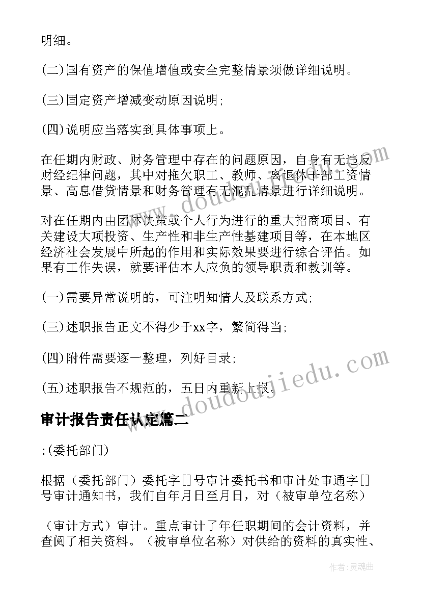 审计报告责任认定(通用7篇)