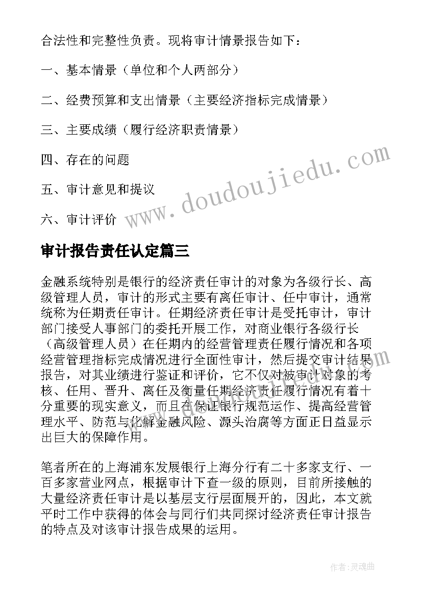 审计报告责任认定(通用7篇)