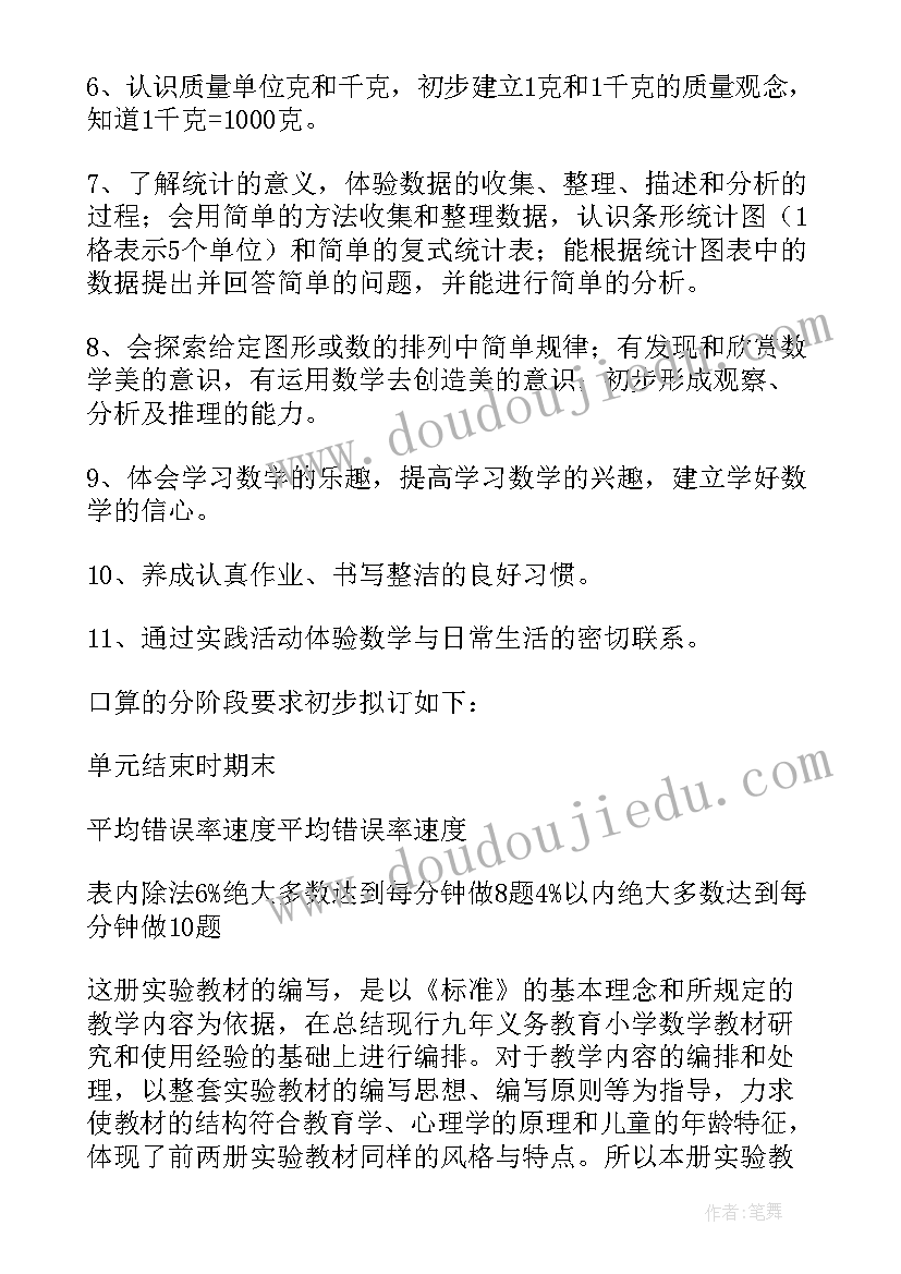 二年级数学学科计划人教版 二年级数学科目教学计划(大全5篇)