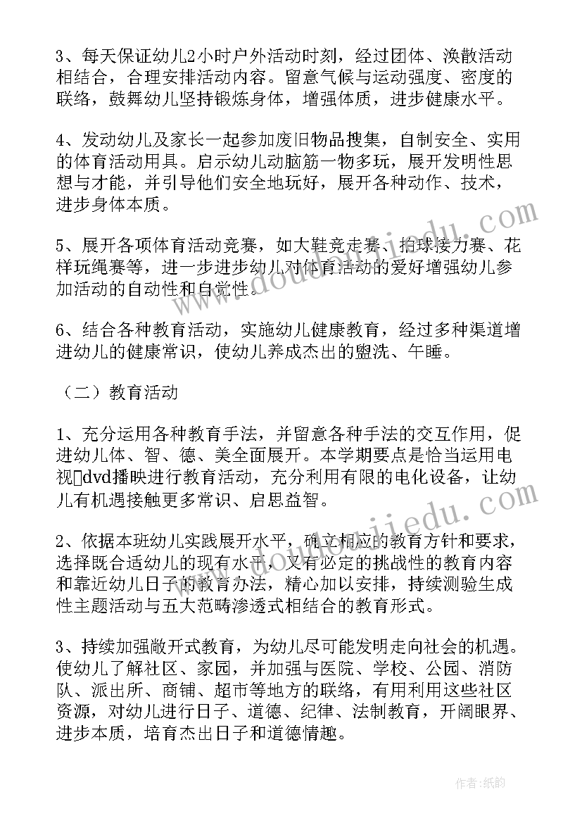 幼儿园大班教师教学计划(模板5篇)