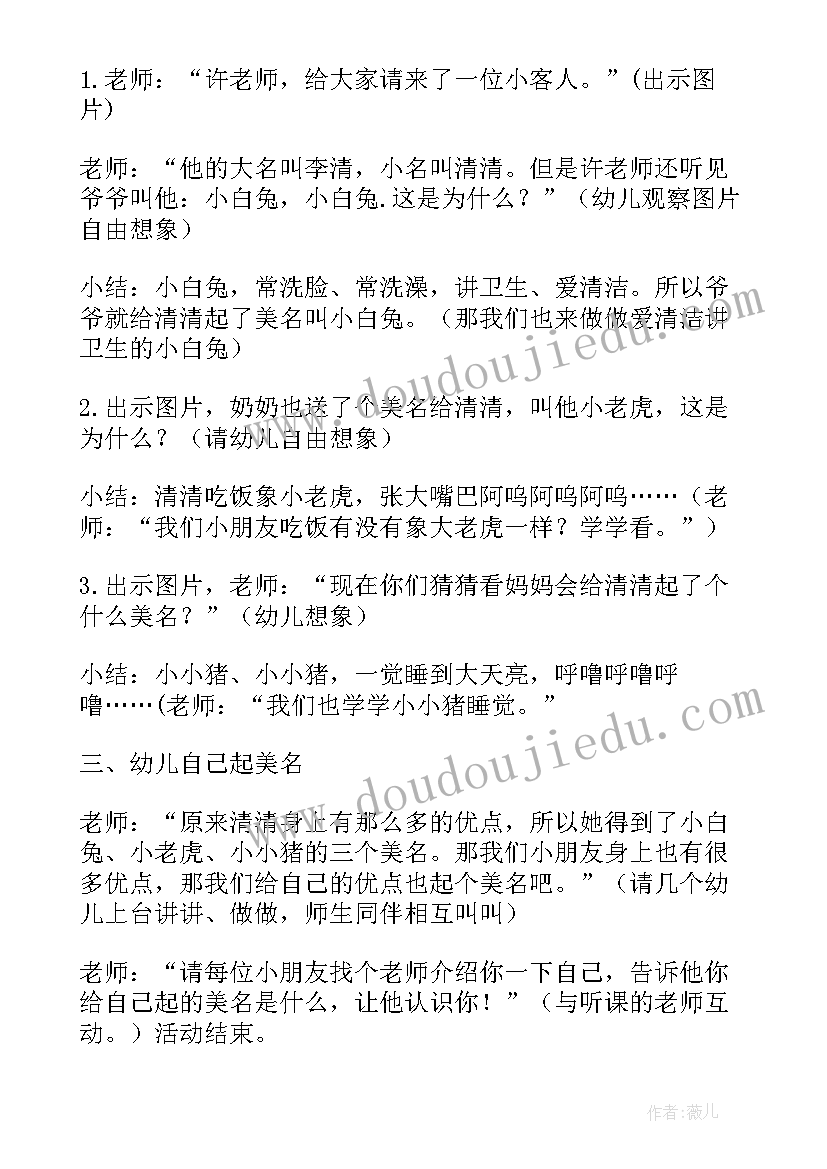 最新小班语言活动我的名字教案(大全5篇)