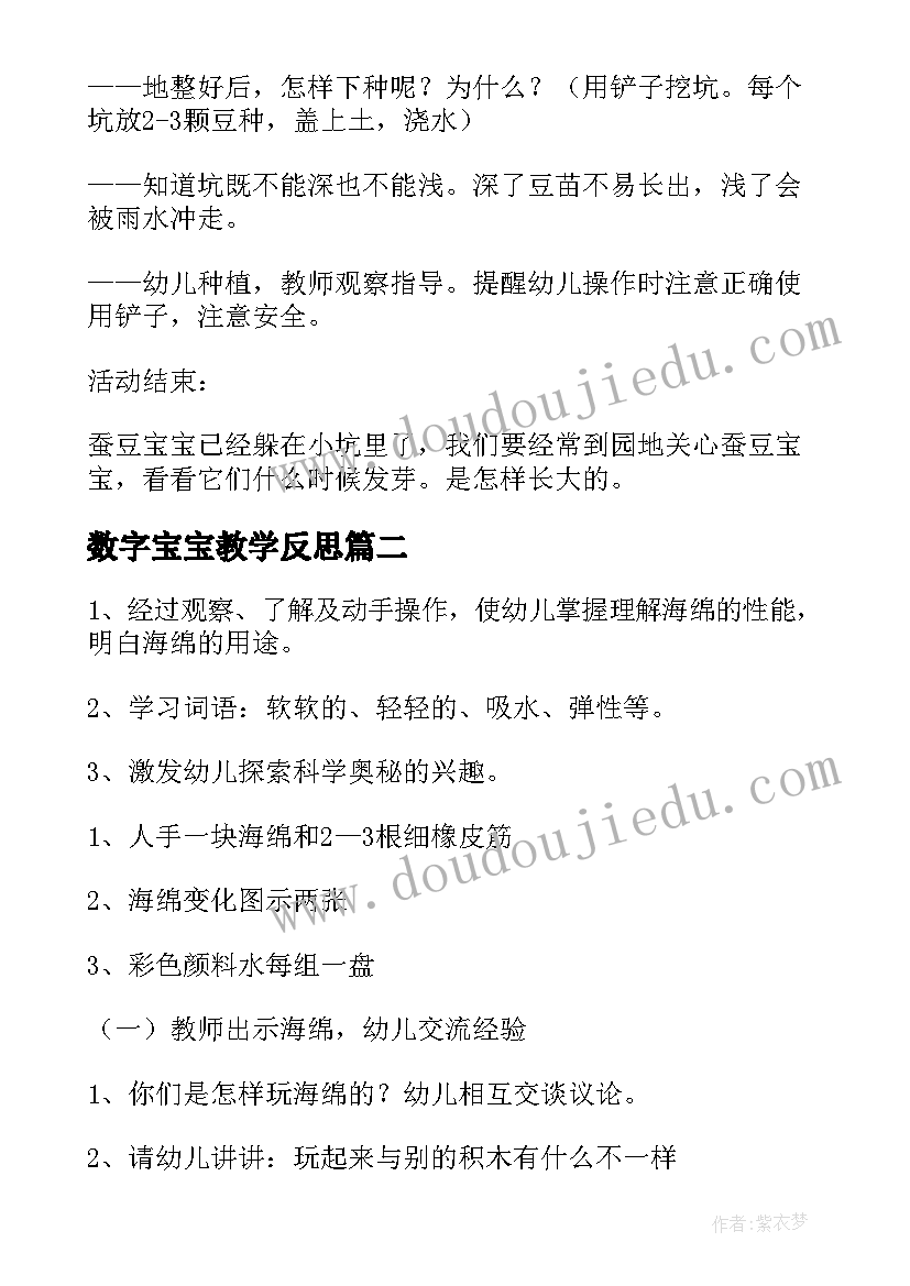 2023年数字宝宝教学反思(优质6篇)