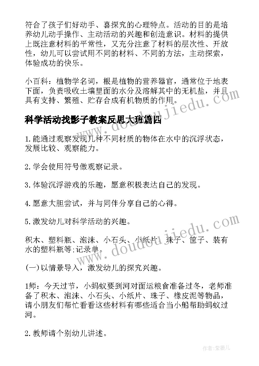 2023年科学活动找影子教案反思大班(大全6篇)