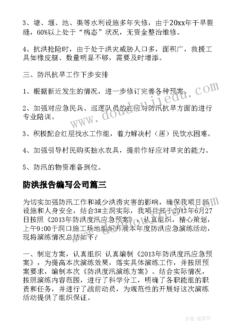 防洪报告编写公司(精选5篇)